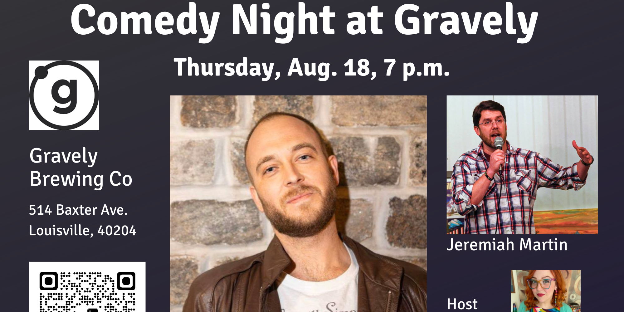 Aug. 18 Comedy Night at Gravely  promotional image