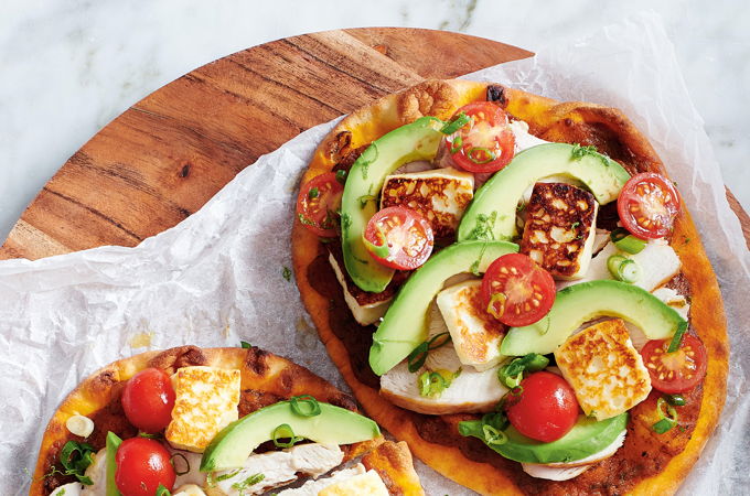 Chicken Naan Pizzas