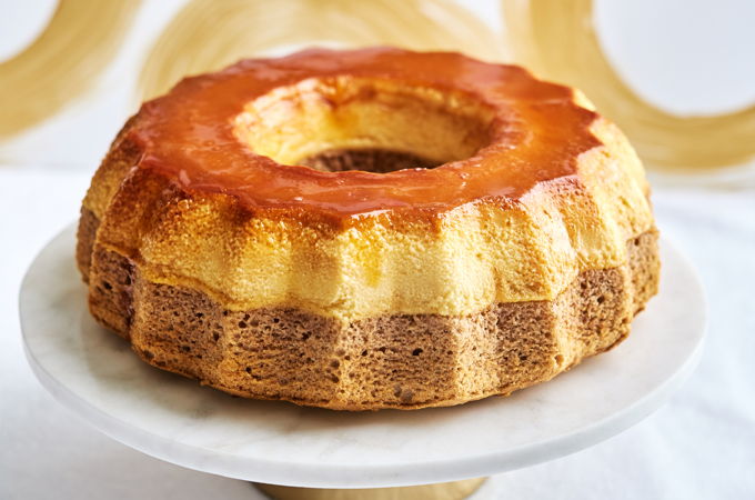 Gâteau flan au caramel et aux épices