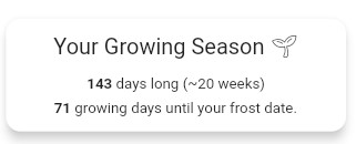 A screenshot of the growing days counter in Planter