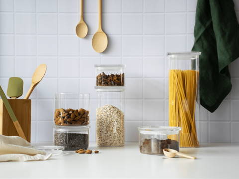 Glass containers for storage