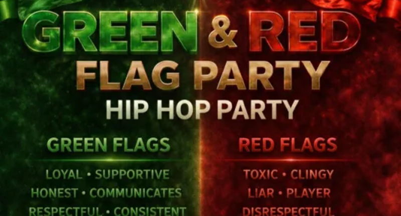 Green & Red Flag Hip Hop Party