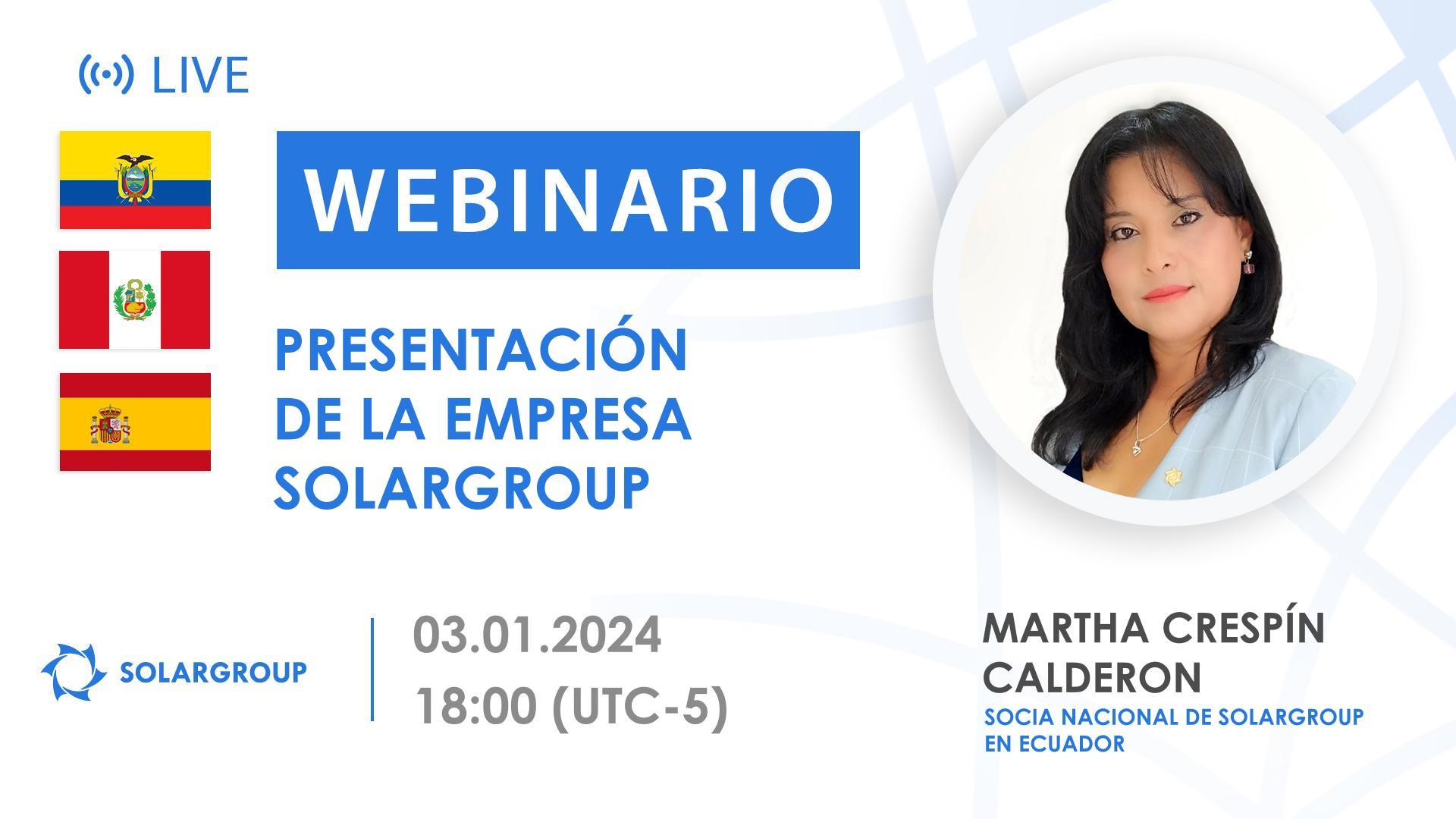 Ecuador. Presentación de la empresa financiera internacional SOLARGROUP