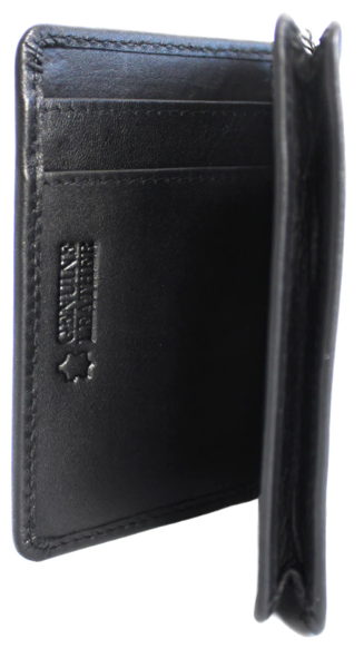 Quality Full Grain Cow Hide Leather Wallet / Card Holder. Black. Style No: 11014 - Image 13
