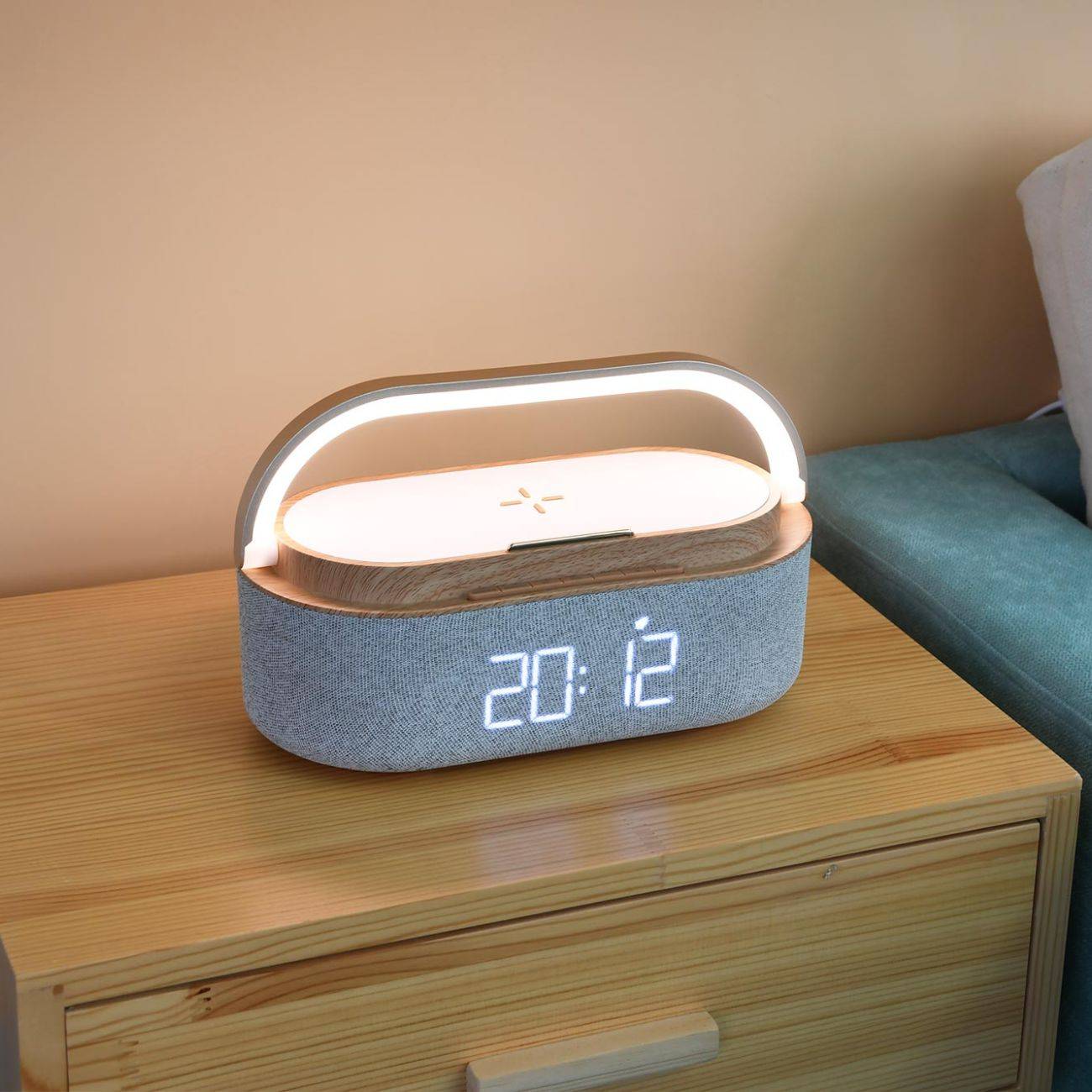6 IN 1 MULTIFUNCTION WIRELESS CHARGER ALARM CLOCK