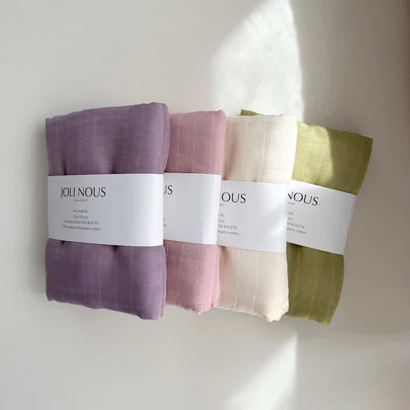Lange XL Joli Nous, doux, 120x120cm, choix premium pour bébé alliant qualité, confort et praticité