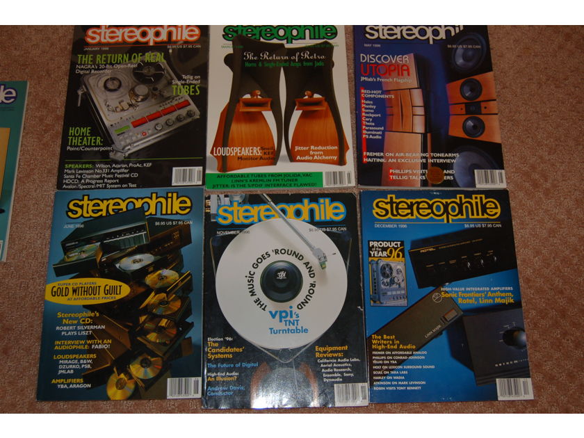 Stereophile magazine - 1996 Only 6 issues