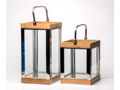 14 Lantern -silver/wood and 10 Lantern -silver/wood set of Two