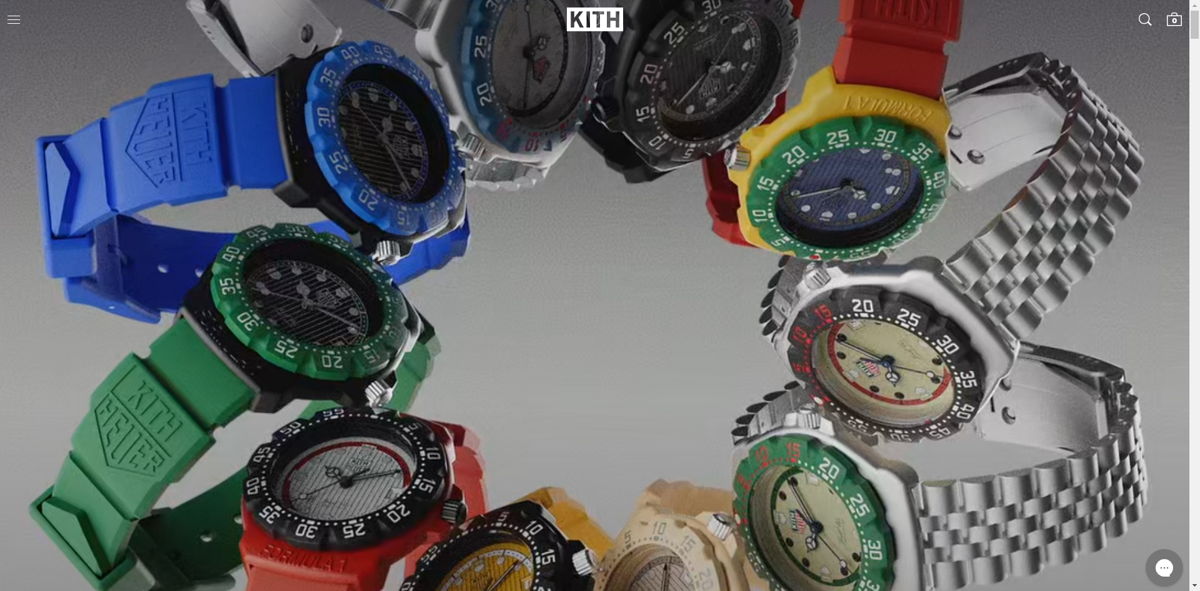 Screenshot of Kith, from the shopify clothing stores collection.