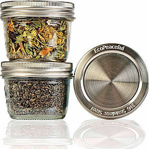316 Surgical Stainless Steel Mason Jar Lids REGULAR Mouth - 12 Lids, 12 Seals