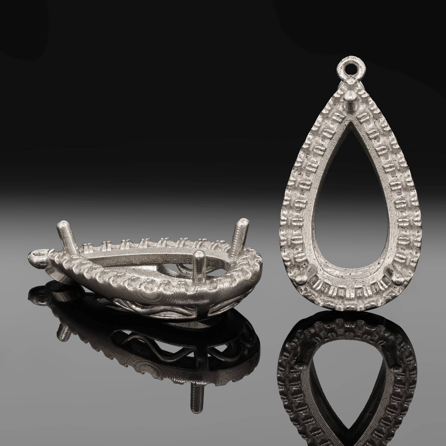 Finished Cast of Earring Setting