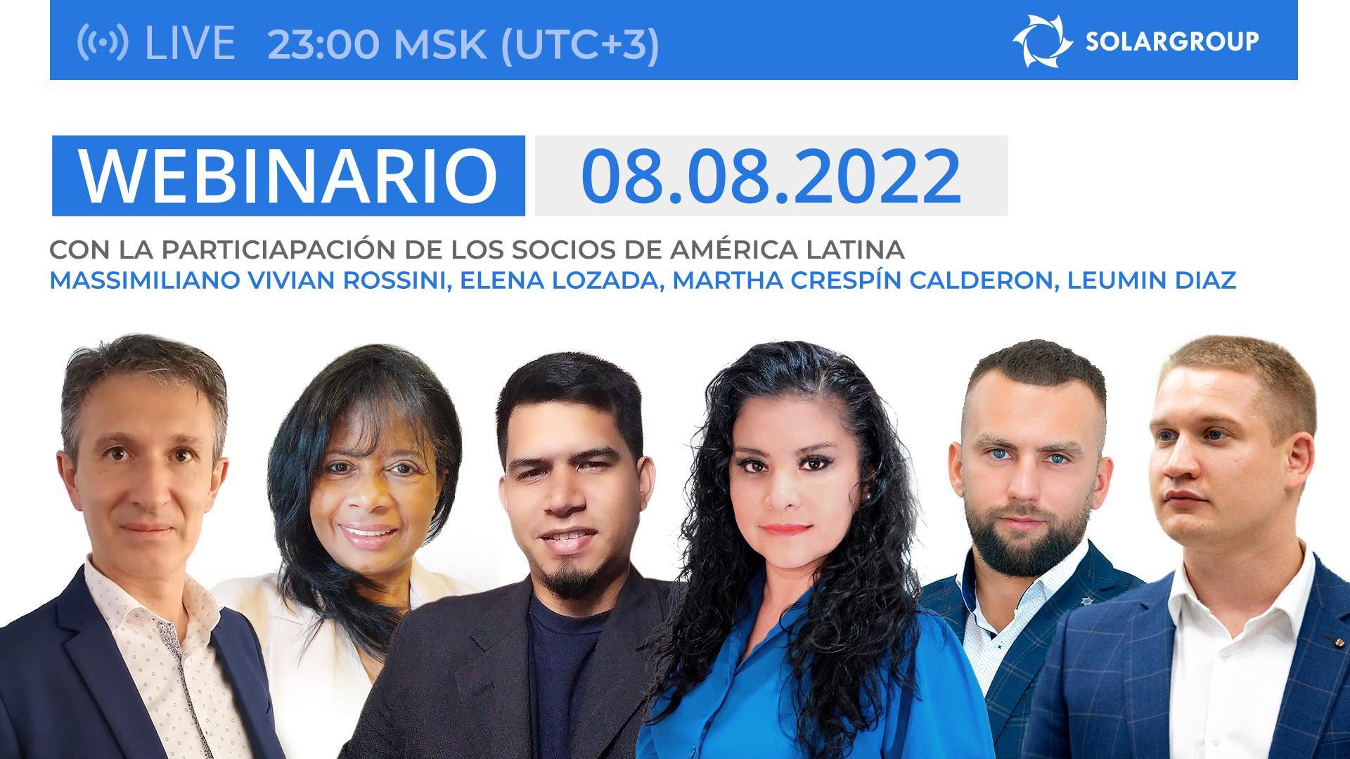 Webinario de SOLARGROUP con la participación de los socios nacionales de América Latina