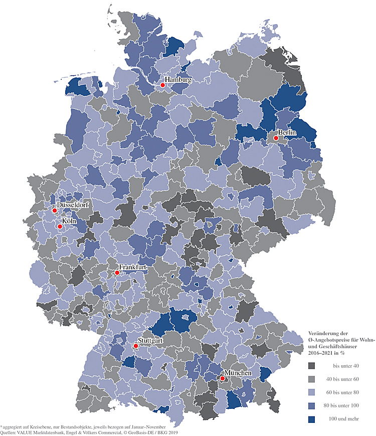  Hamburg
- Entwicklung des Preisniveaus für Mehrfamilienhäuser in Deutschland / Marktbericht 2022