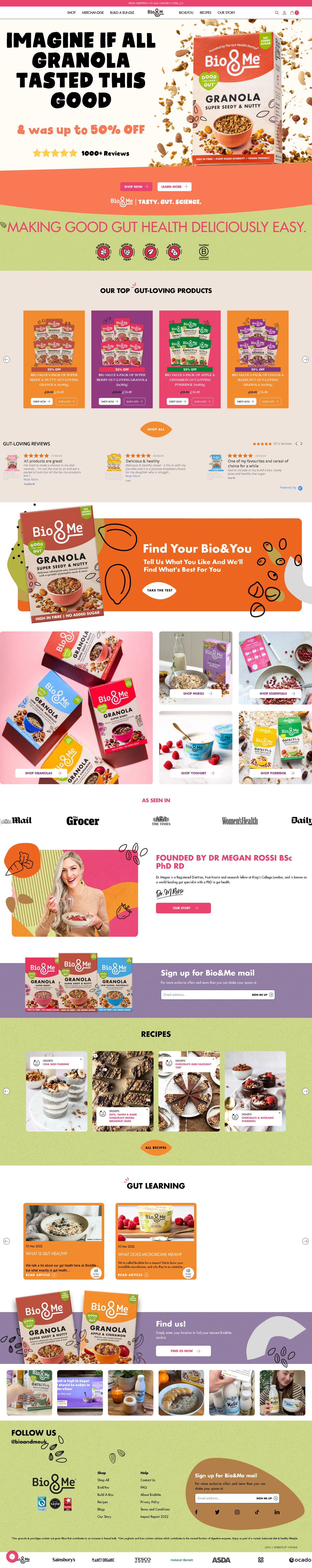 Screenshot of Bio&Me, from the product page examples collection.