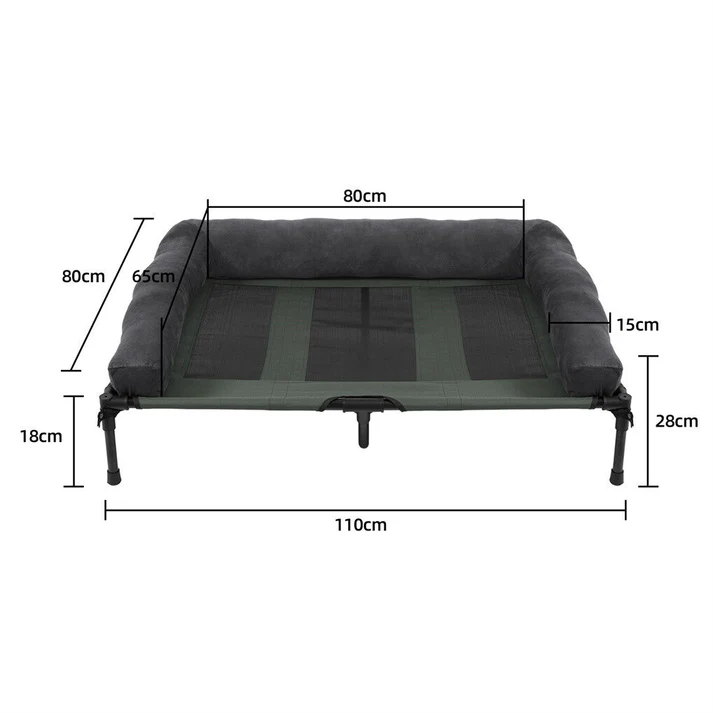 XL Elevated Dog Bed 110x80x28cm Foldable Raised Pet Cot Indoor Outdoor - Image 2