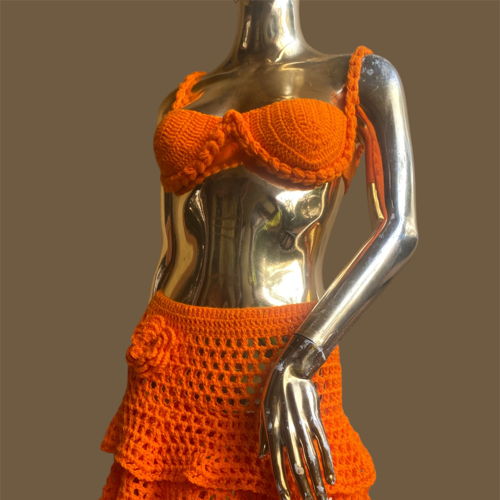 Tiered Mesh Flare Skirt