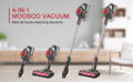 MOOSOO Red Cordless Stick Vacuum XL-618A