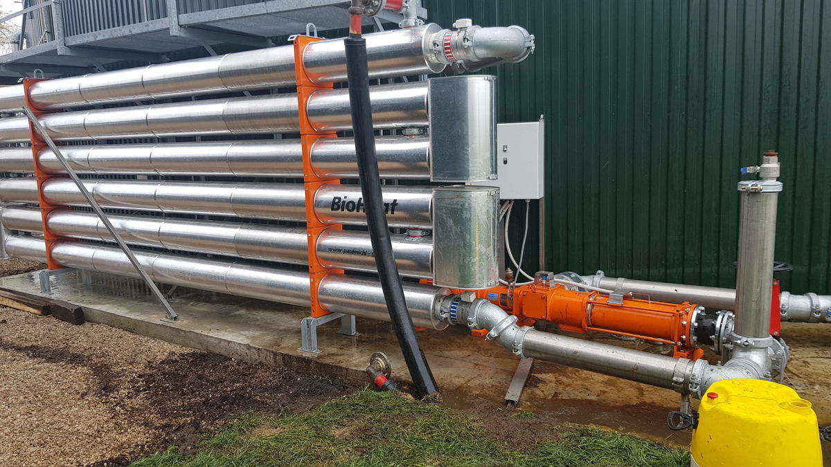 Wärmetauscher für Biogasanlagen sorgt für eine konstante Betriebstemperatur im Fermenter.