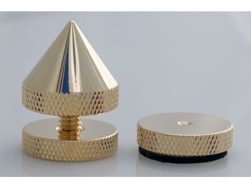 SuperCellAudio ® Sound Isolation Audio Cones Set of 8, Gold Plated