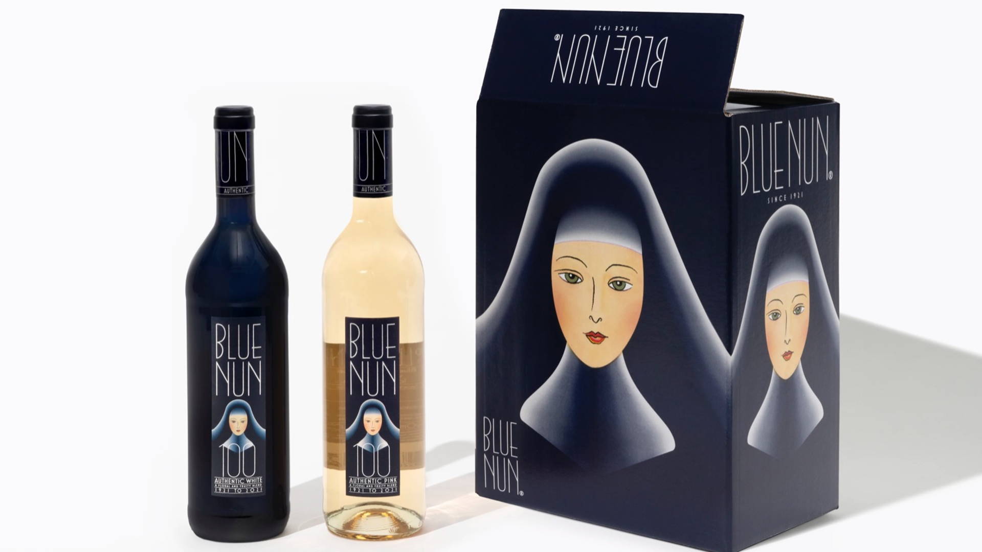 Featured image for Pentagram Partner Paula Scher Designs New Packaging For German Wine Brand Blue Nun