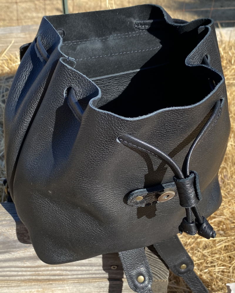 Pebbled Black Bucket Backpack - $100.00 | Portland Leather Resale ...