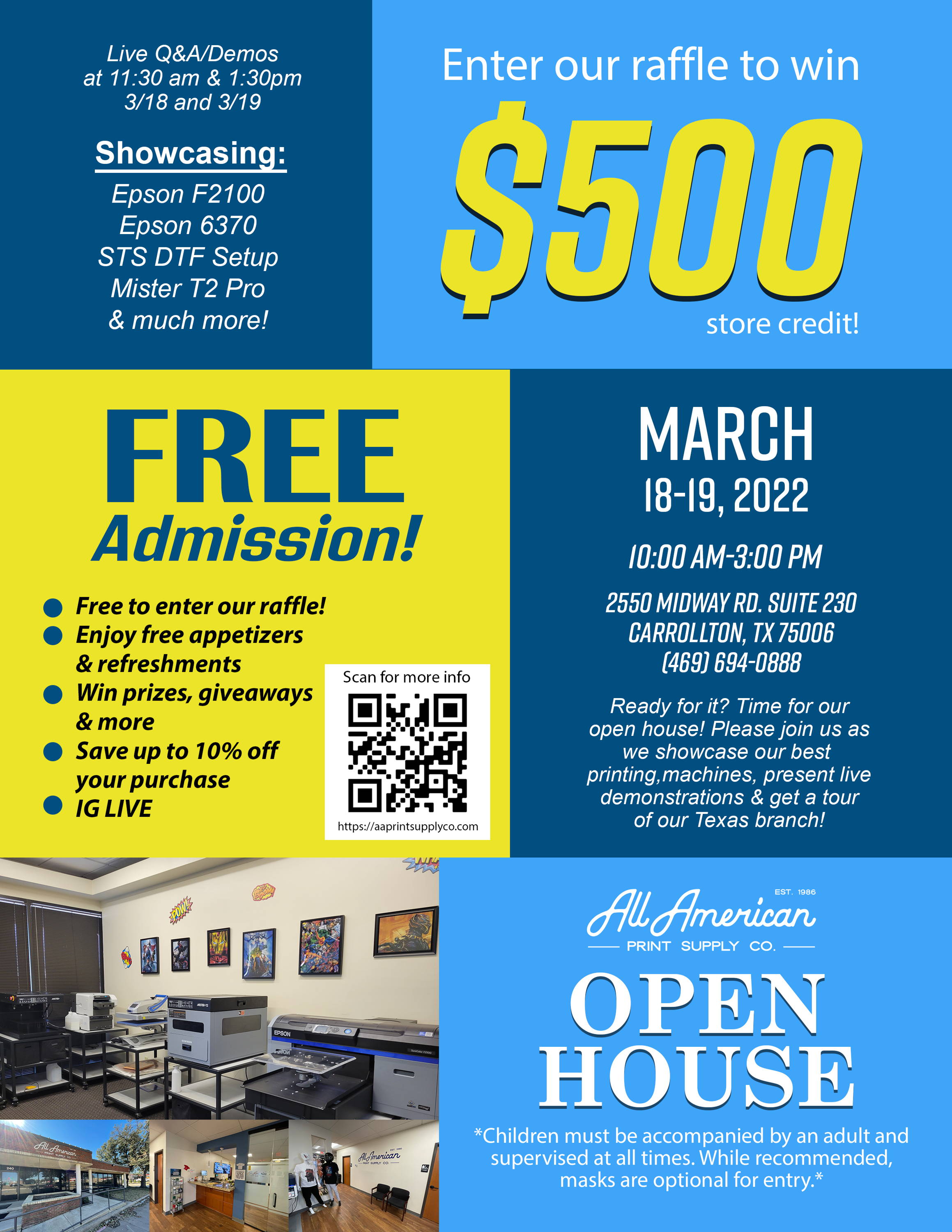All American Print Supply Co Texas Open House Flyer
