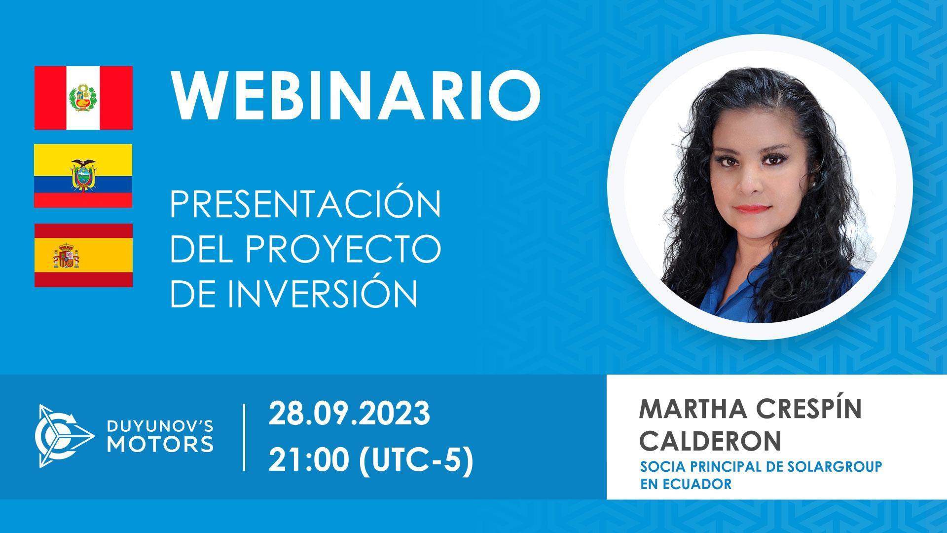 Peru. Presentación del proyecto de inversión "Motores de Duyunov"