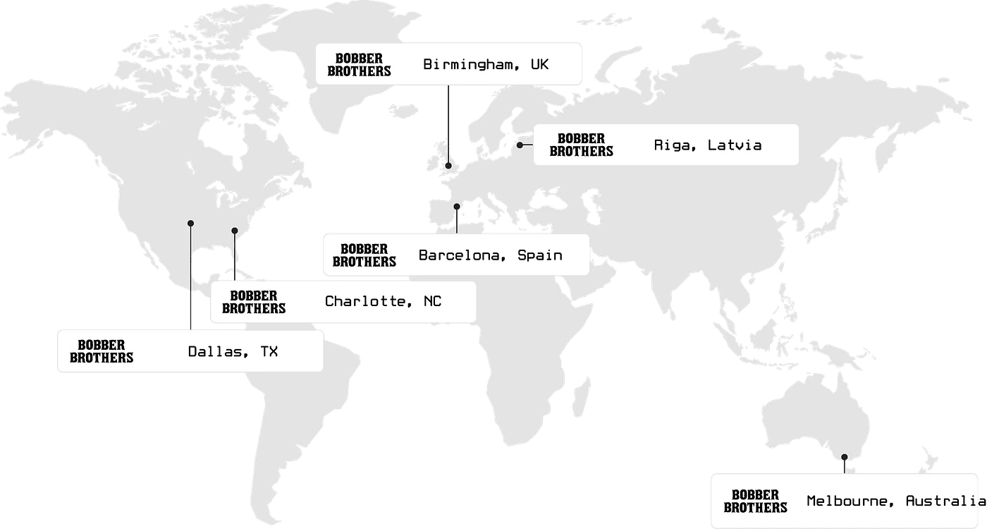 World map showing our fulfillment centers