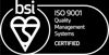 BSI kitemark with ISO 9001 certification