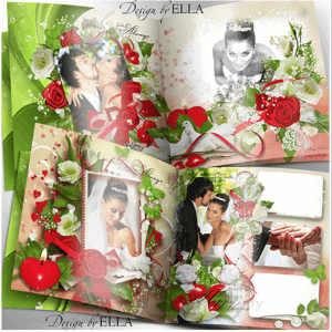 Шаблон для свадебной фотокниги в PSD формате