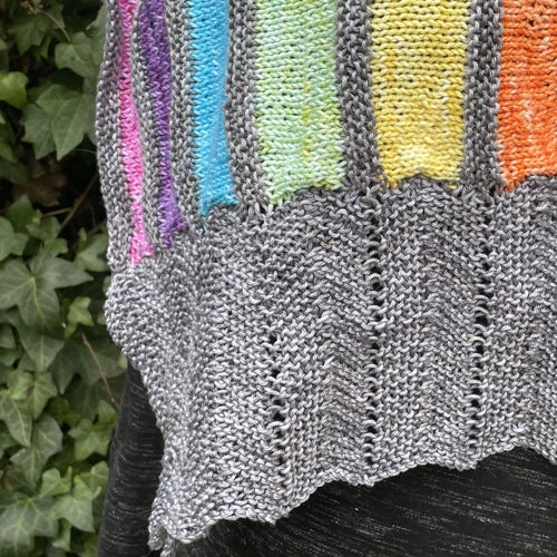 Knitted Rainbow of Hope scarf