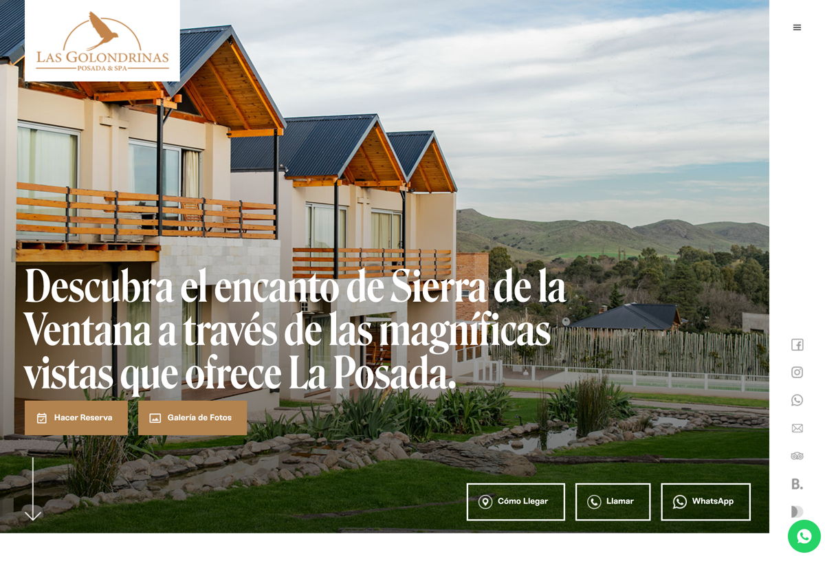 Screenshot of Posada y Spa Las Golondrinas, from the spa websites collection.