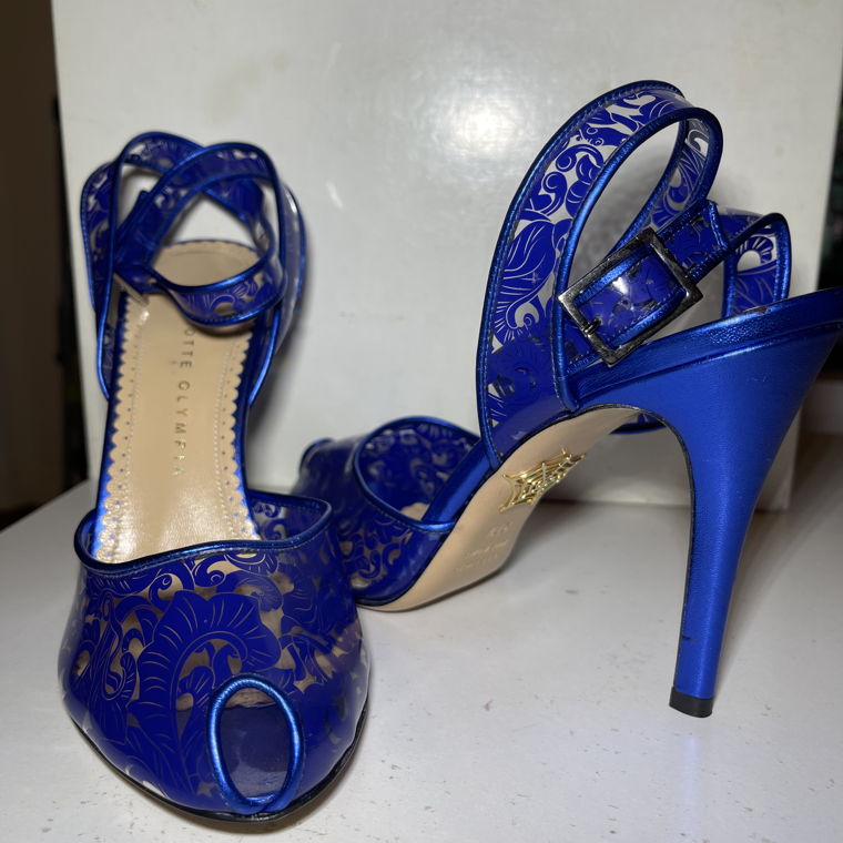 Charlotte Olympia PVC blue high heels Size 37.5