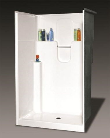 48IN. SHOWER WITH SLIDING ENCLOSURE-BONE/WHITE 48IN. SHOWER WITH SLIDING ENCLOSURE-BONE/WHITE