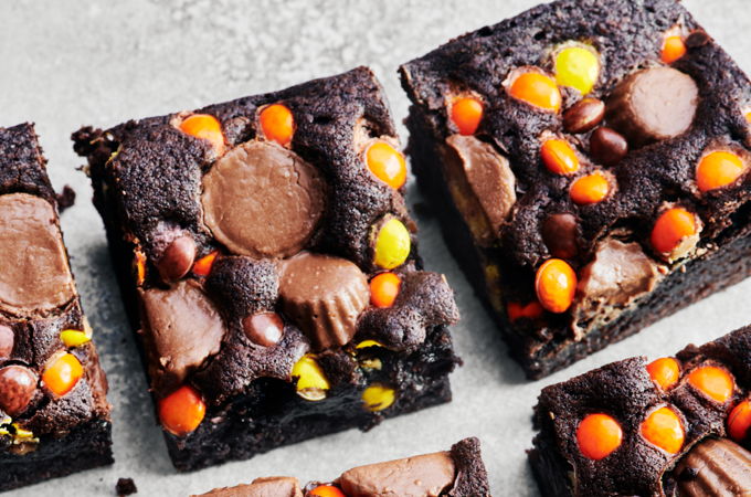 Peanut Butter and Chocolate Candy Brownies