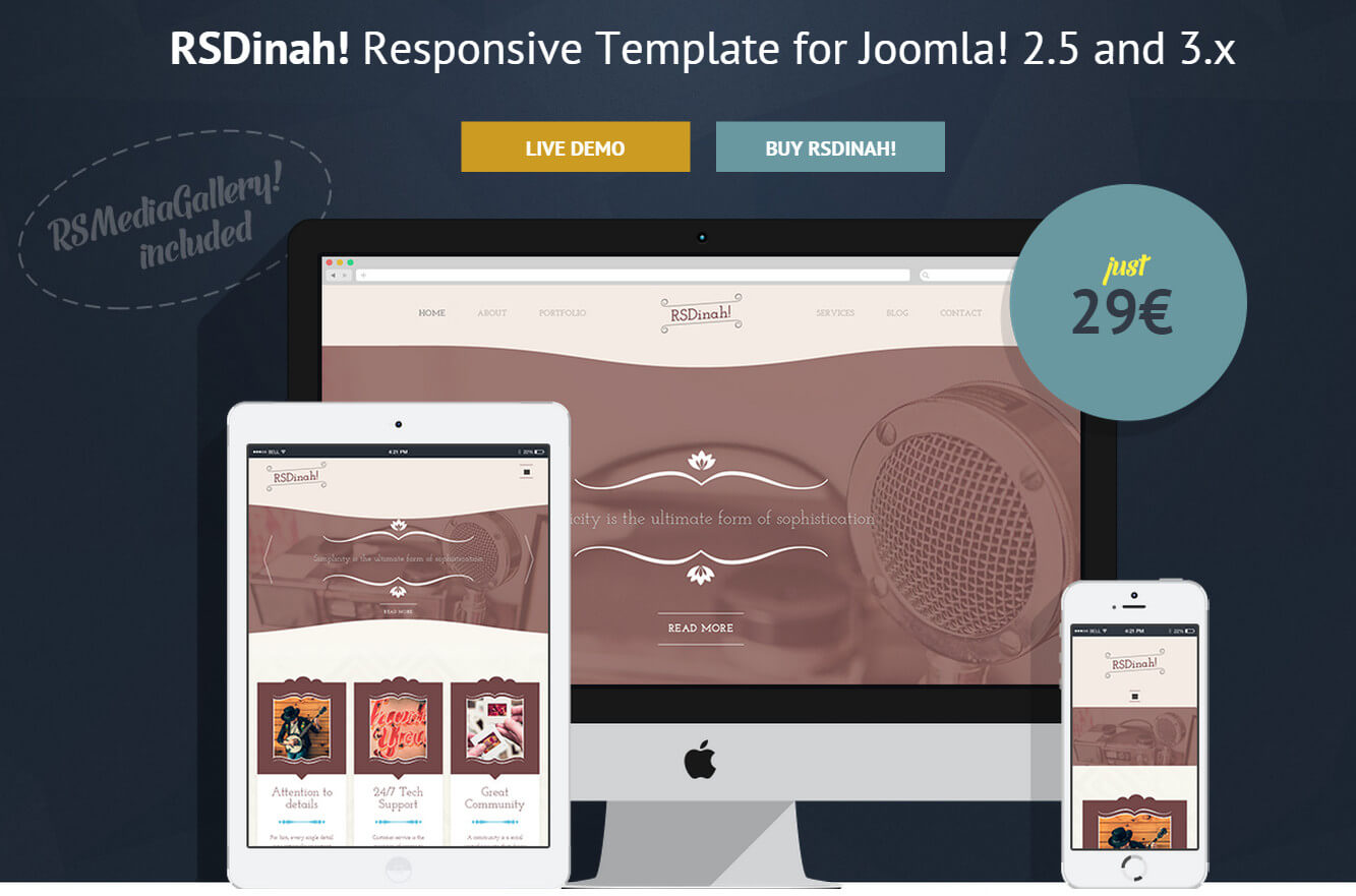 RSDinah! - шаблон от RSJoomla! для CMS Joomla