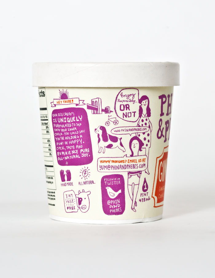 Phin & Phebes Ice Cream | Dieline - Design, Branding & Packaging ...