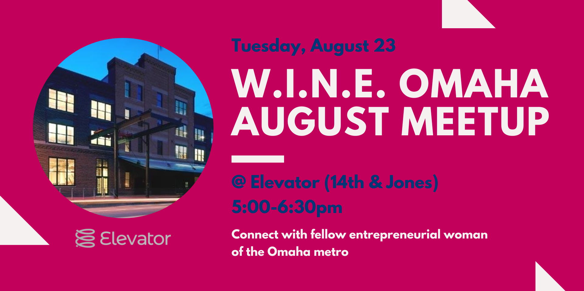 August W.I.N.E. Meetup at Elevator promotional image