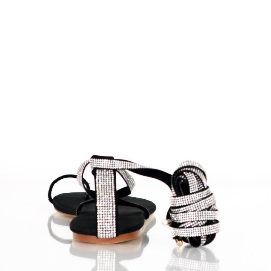 Black Flat-Bottom Thong Sandal