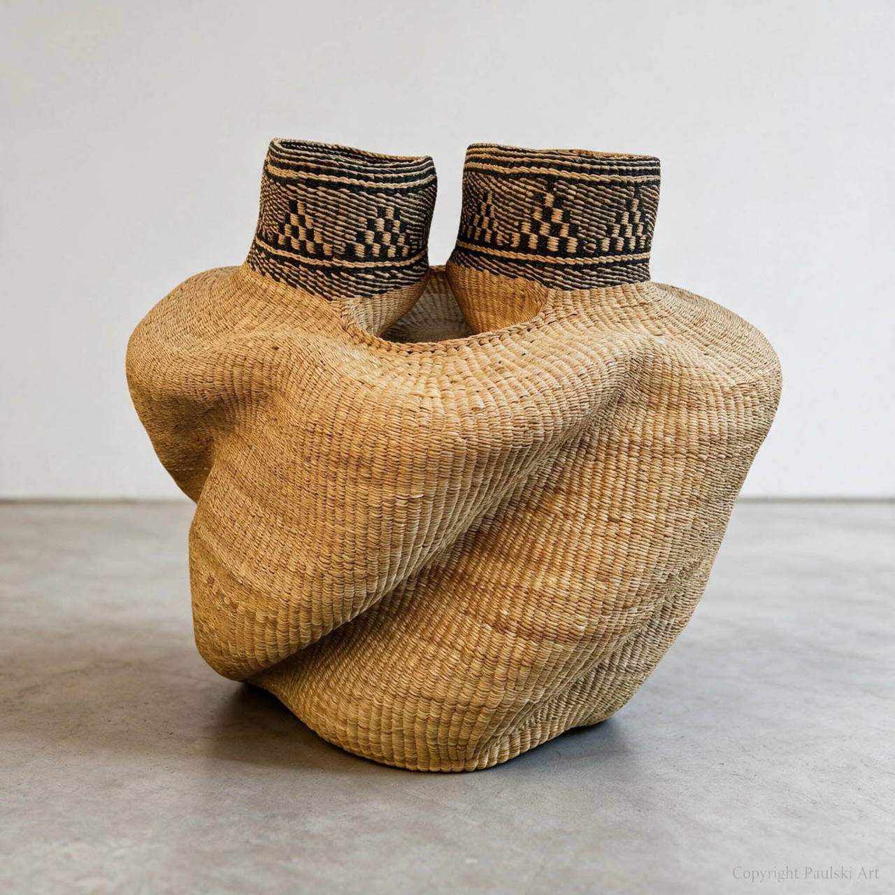 Handwoven Bolga Wave Basket made in Ghana