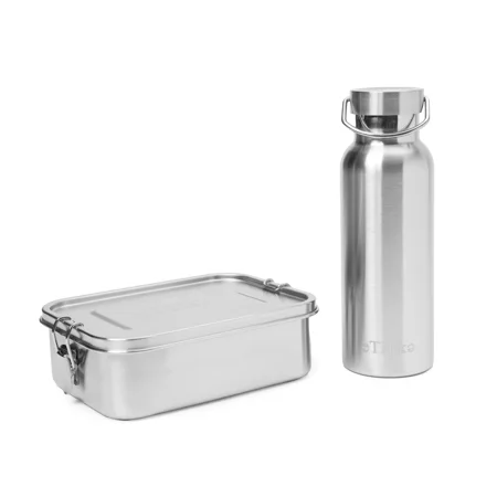 Zero Waste Starter Kit: Stainless Steel Lunchbox & Bottle - 1200ml + 500ml