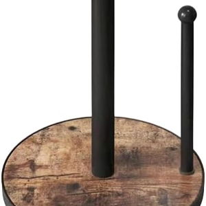 OROPY Paper Towel Holder Countertop with Heavy Duty Wood Base, Farmhouse Paper Towel Roll Stand for Kitchen Counter fits Standard and Jumbo Size Paper Towels (Brown - Easy to Tear)