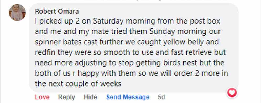 Facebook comment from an Obalus owner