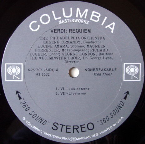 Columbia 2-EYE / ORMANDY, - Verdi Requiem, NM, 2LP Box ...