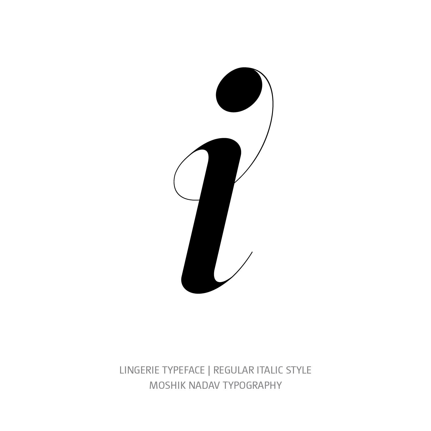 Lingerie Typeface Regular Italic i - Fashion fonts by Moshik Nadav Typography
