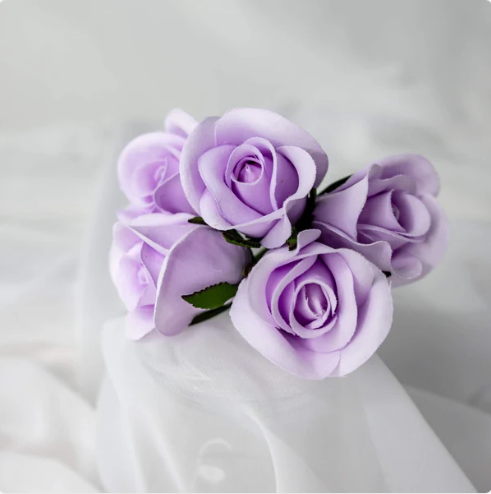 Blue Moon Velveteen Rose Bud - Realistic Artificial Flowers - Image 3