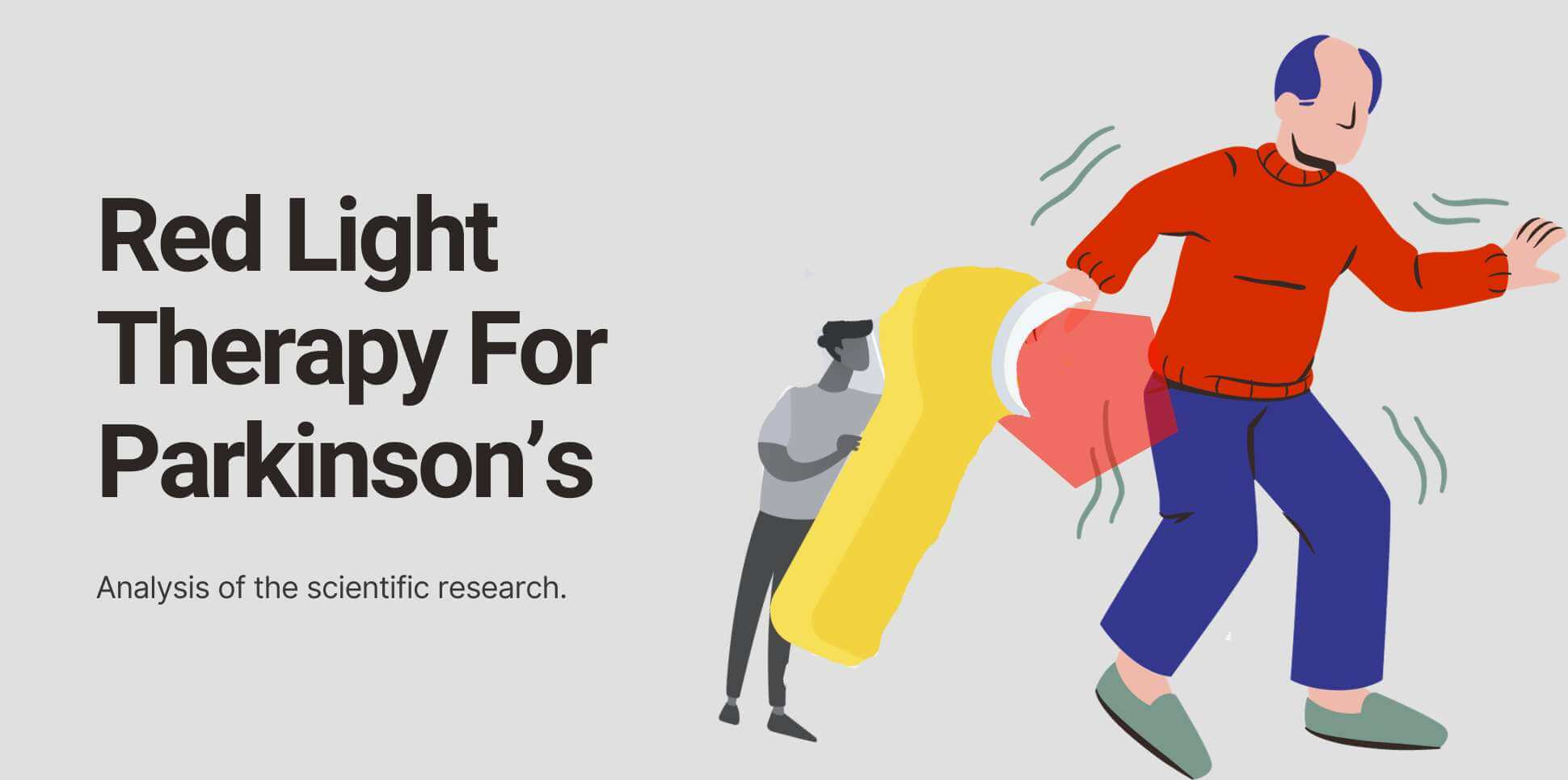 Banner promoting our blog on the scientific research of red light therapy for parkinson's disease.