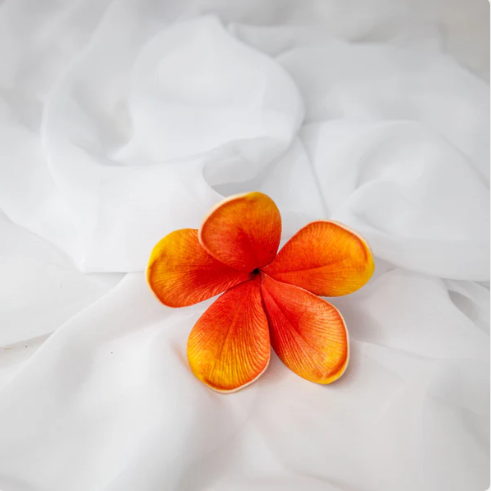Tangerine Frangipani Flowerhead (6 Pack) - Realistic Artificial Flowers - Image 2