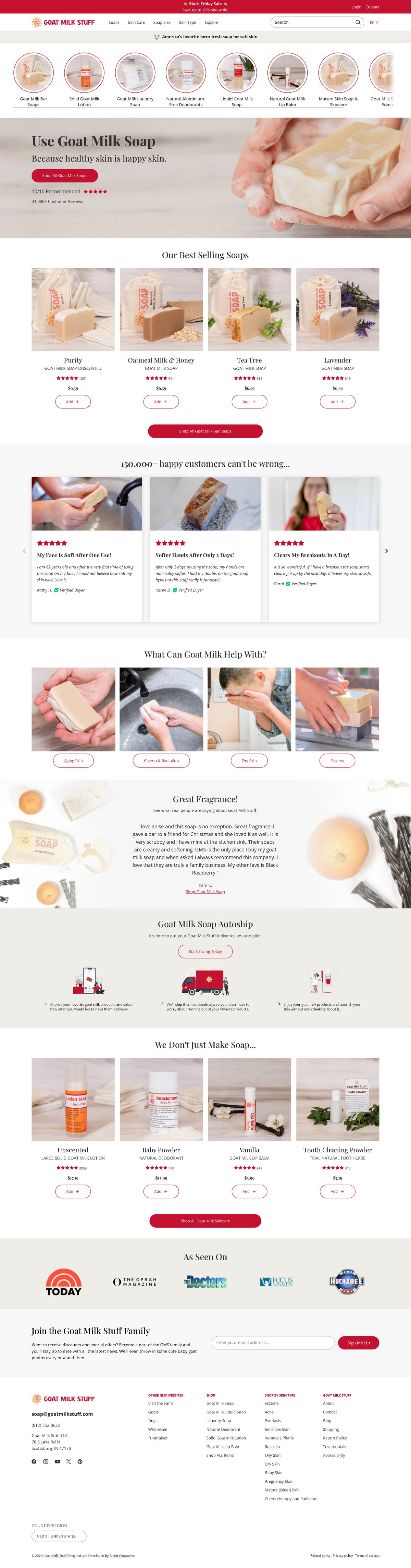 Screenshot of Goat Milk Stuff, from the product page examples collection.