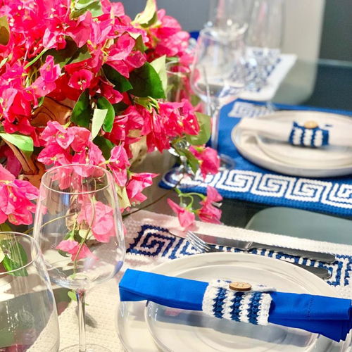 Santorini Placemats & Napkin Rings Crochet Pattern